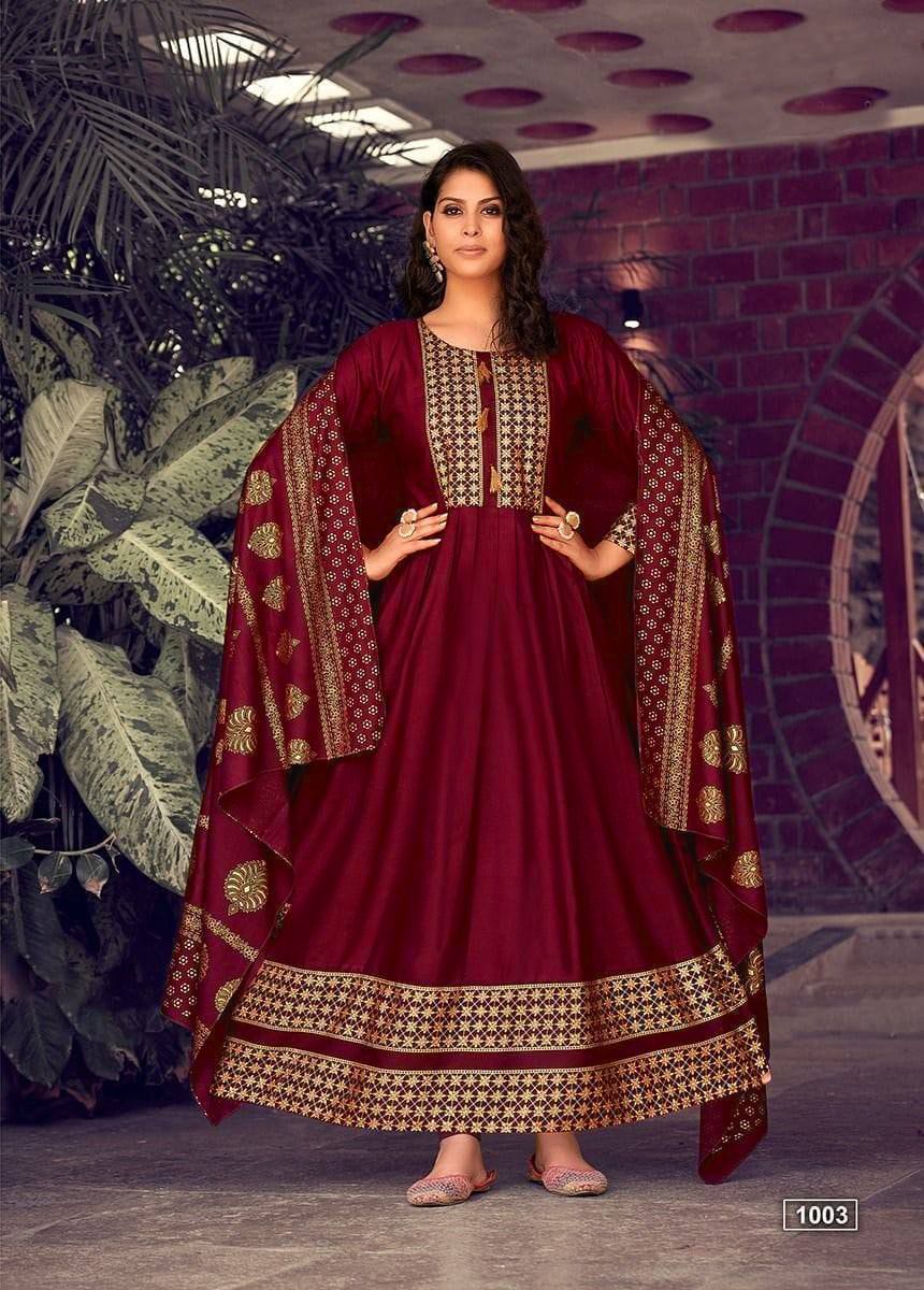 Mohini 1006 Fancy Wear Printed Long Anarkali Kurti With Dupatta Collection